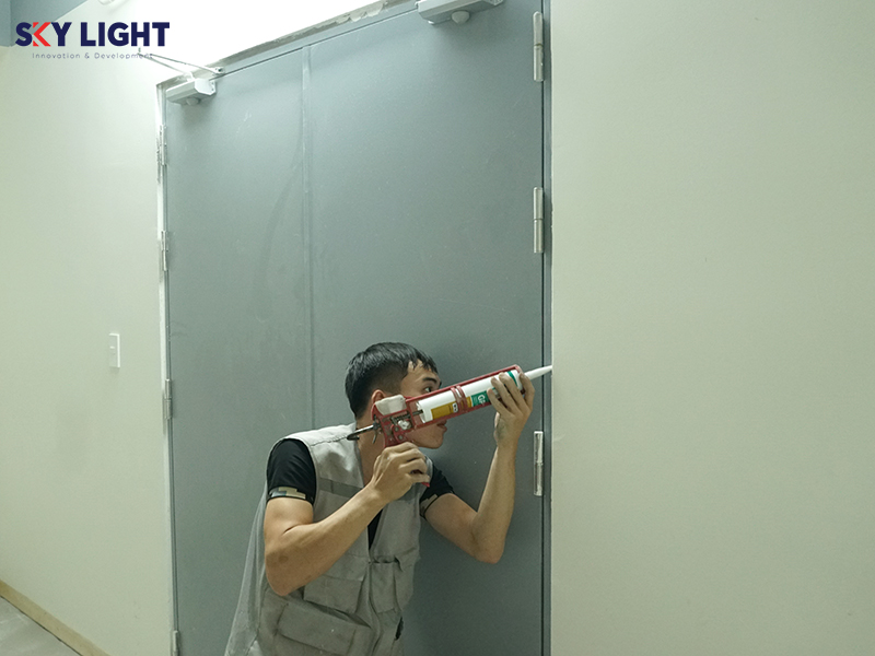 Lắp đặt cửa thép chống cháy Sky Light
