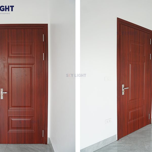 Cửa thép vân gỗ thông phòng cánh đơn