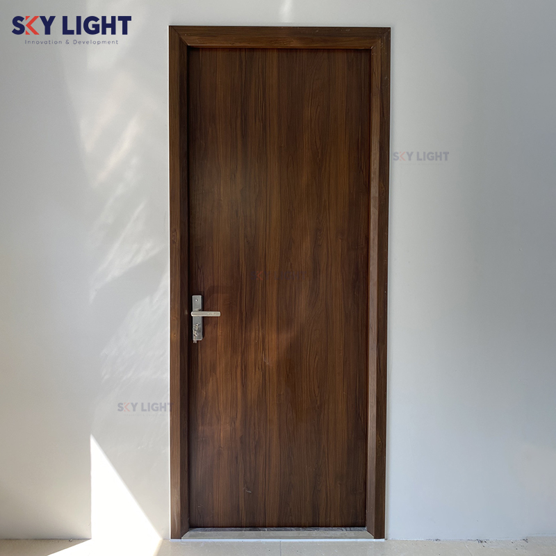 Cửa thép vân gỗ chống cháy 1 cánh căn hộ chung cư Sky Light