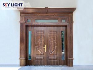 cửa thép vân gỗ dân dụng Sky Light