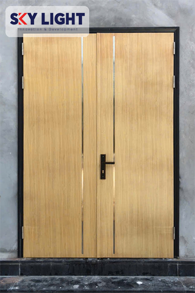 7 mẫu cửa thép vân gỗ dân dụng Sky Light an toàn, hiện đại