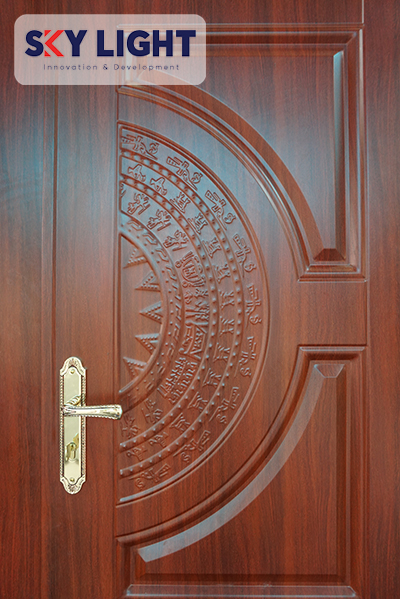 7 mẫu cửa thép vân gỗ dân dụng Sky Light an toàn, hiện đại
