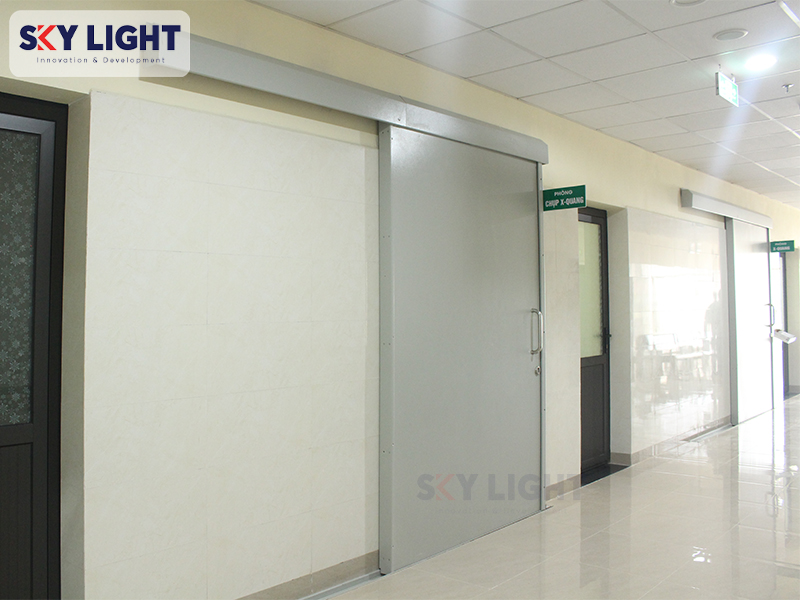 cửa thép cánh treo mở trượt 1 cánh