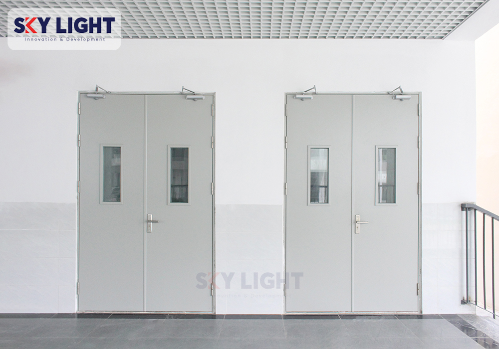 sky light sản xuất cung cấp và lắp đặt cửa chống cháy tại điện biên