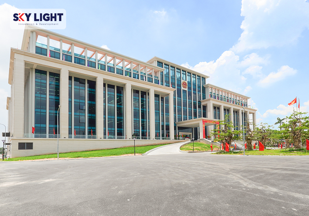 cửa chống cháy sky light tại trung tâm hành chính huyện đông anh