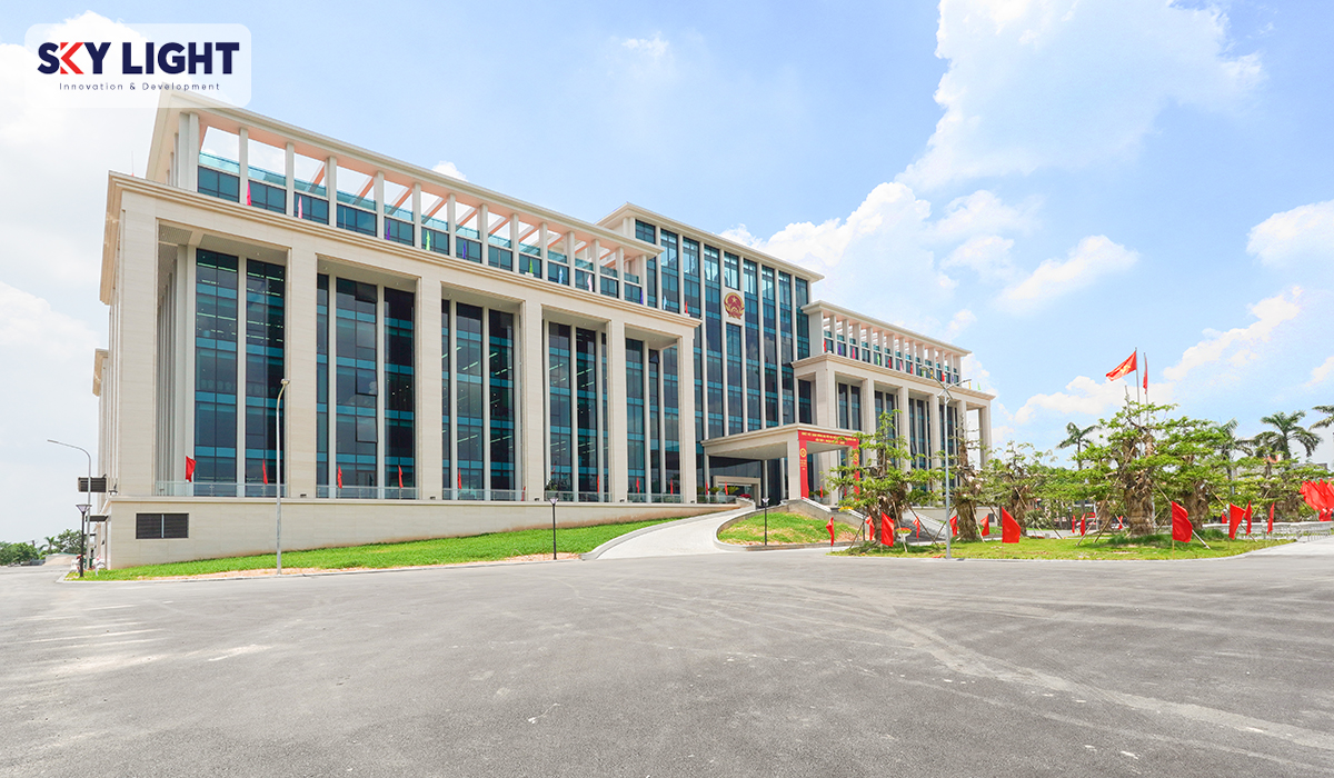 cửa chống cháy sky light tại trung tâm hành chính huyện đông anh