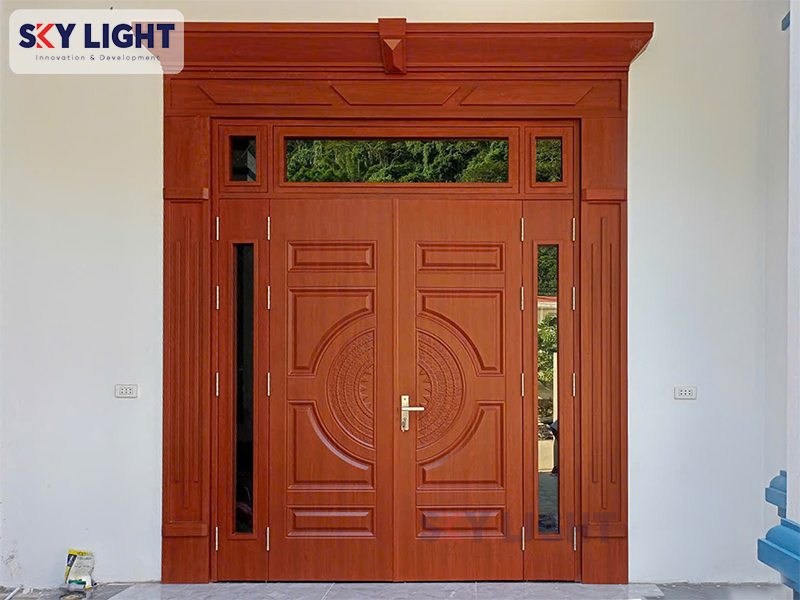 cửa thép vân gỗ sky light
